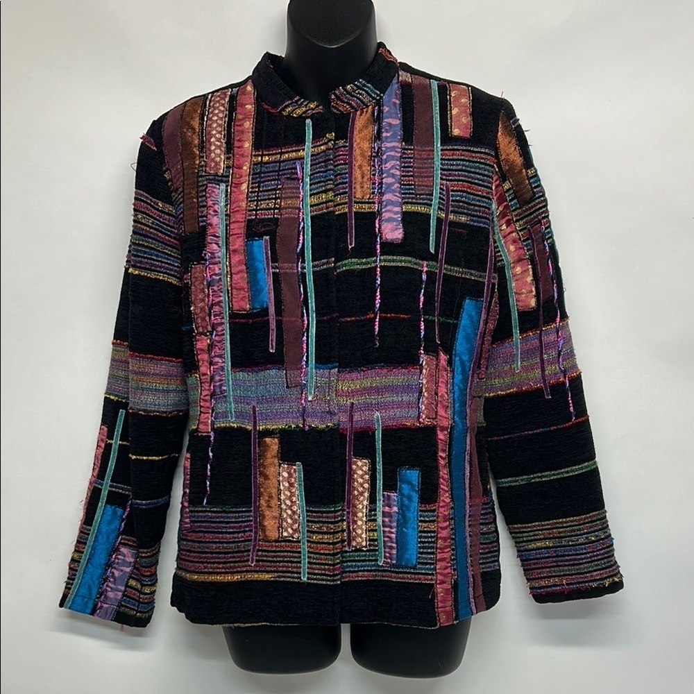 Colorful Patchwork Jacket size small vintage